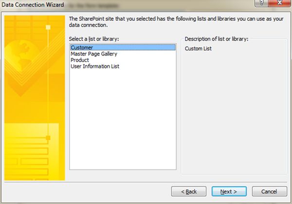 Customer List as the source